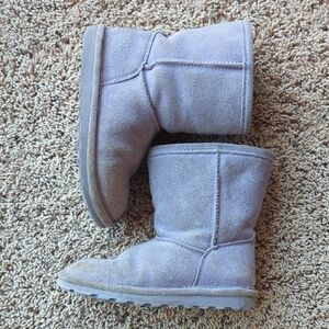 BearPaw Kids Light Purple Suede Snow Boots